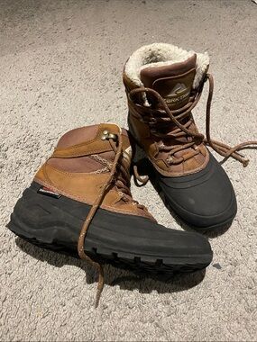 Ozark Trail Brown and Black Winter Snow Boots with Plush Lining